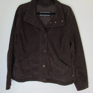 Eddie Bauer Brown Corduroy XL Women's Button Long Sleeve Collared Jacket